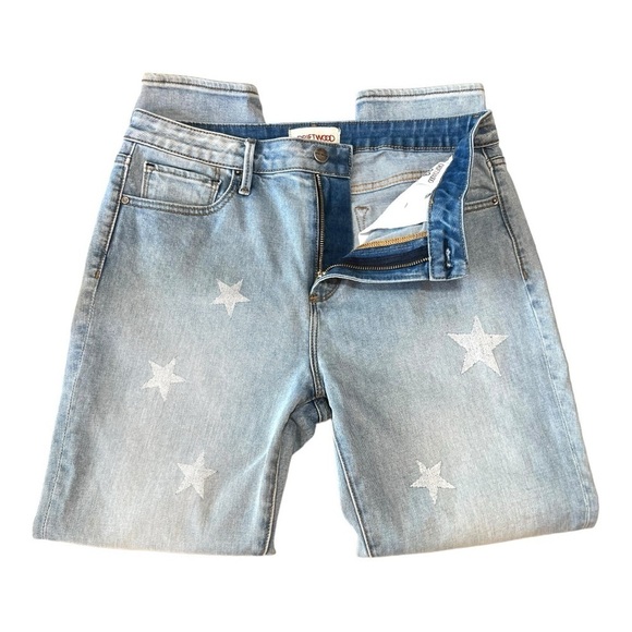 Driftwood Jackie High Rise Light Wash Star Print Straight Leg Jeans Women’s 29 - Picture 8 of 12